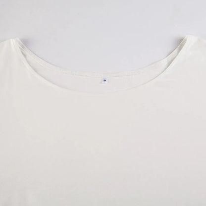 BIIKPIIK Casual Off Shoulder Solid Knitted Tops Concise Skew Collar Long Sleeve Autumn Tees For Women Sporty Irregular T-shirts