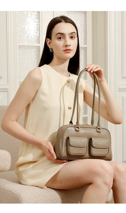 Hifashion Luxury Genuine Leather Underarm Shoulder Bags For Women 2025 Trend Designer Pillow Satchel Tote Office Ladies Handbags