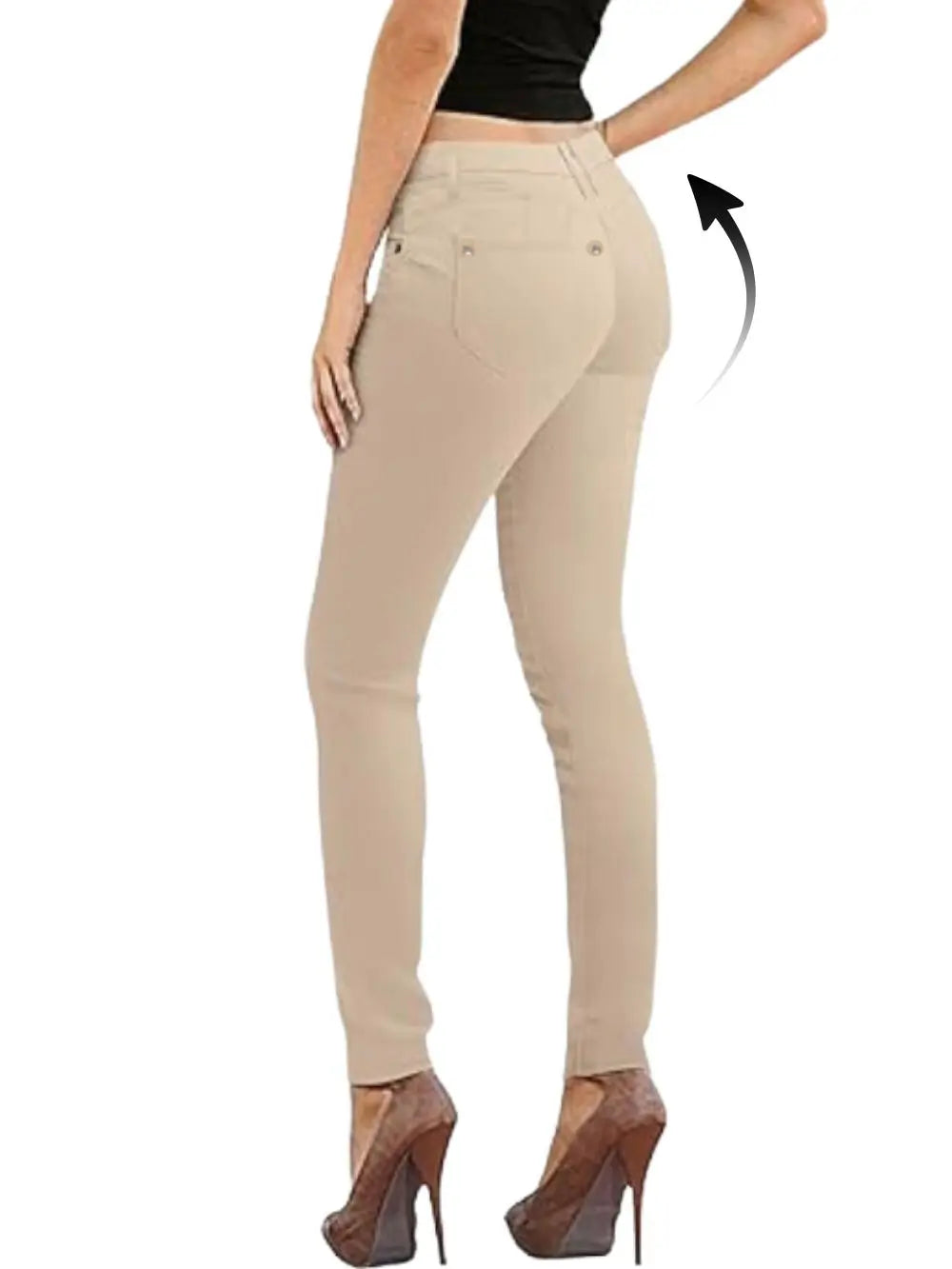 Women Casual Stretchy Jeans White Ultra Stretch Comfy Skinny Leg Work Casual Pants Cotton
