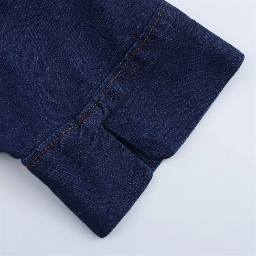 UNIZERA 2025 Women Denim Set Loose Fit Button Down Shirt With Wide Leg Pants Fashionable Casual Wear for Women