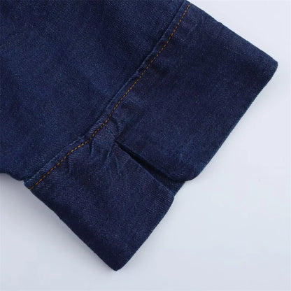 UNIZERA 2025 Women Denim Set Loose Fit Button Down Shirt With Wide Leg Pants Fashionable Casual Wear for Women