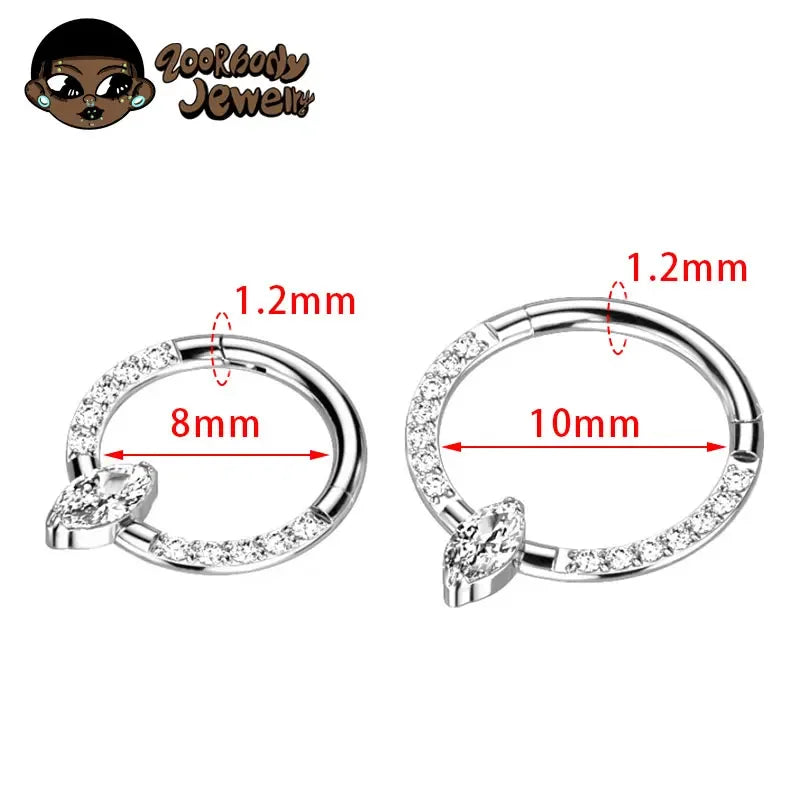 ASTM F136 Titanium Nose Rings Septum Piercing 16G Marquise Earring Helix Daith Piercing Punk Implant Grade Titanium Body Jewelry Badiee Stylez