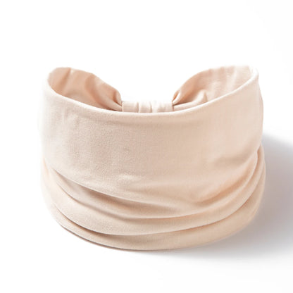 Wide -Side Elastic Band Woman Yoga Hairbands Solid Color sports Hair Band tie Bandanas Fashion Headband Headwear Turbans FF258-1 rice color