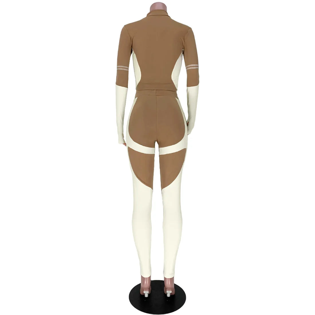 Y2K Color Matching Women'S Set Sweatsuit Two Piece Outfits Ladies' Standing Collar Sports Suit Slim Fit Long Sleeved Long Pants Badiee Stylez