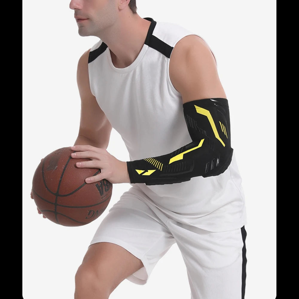 Anti-collision Arm Sleeve Protective Compression with Elbow Honeycomb Pad for Youth & Adult Sport Basketball Football Volleyball