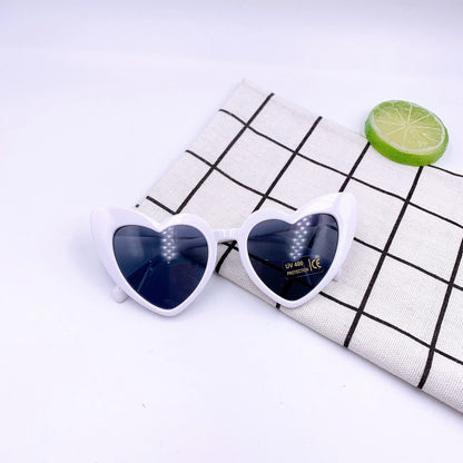 New Peach Heart Children's Frame Fashion Sunglasses Personality Boys and Girls Children's Glasses Sunglasses Outdoor Sunvisor White