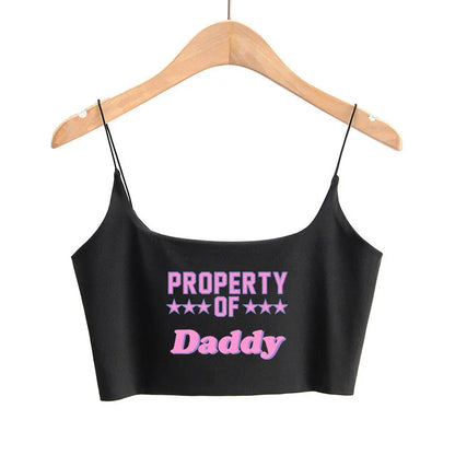 DADDY'S GIRL Pink Letters Hot Tops for Women Sexy Tank Top Women's Outerwear Cute Tops New Fashion Female Clothes Women Clothing Black