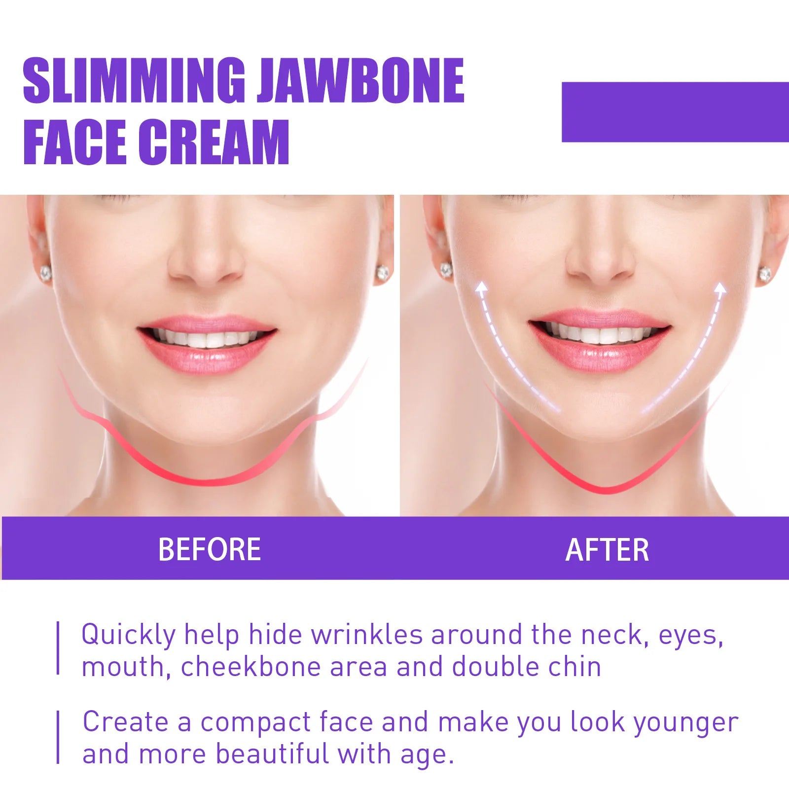 V Face Slimming Cream Enzyme Massage Cream Firm Face Lift To Remove Masseter Double Chin To Lighten Neck Line Fat Burning Cream