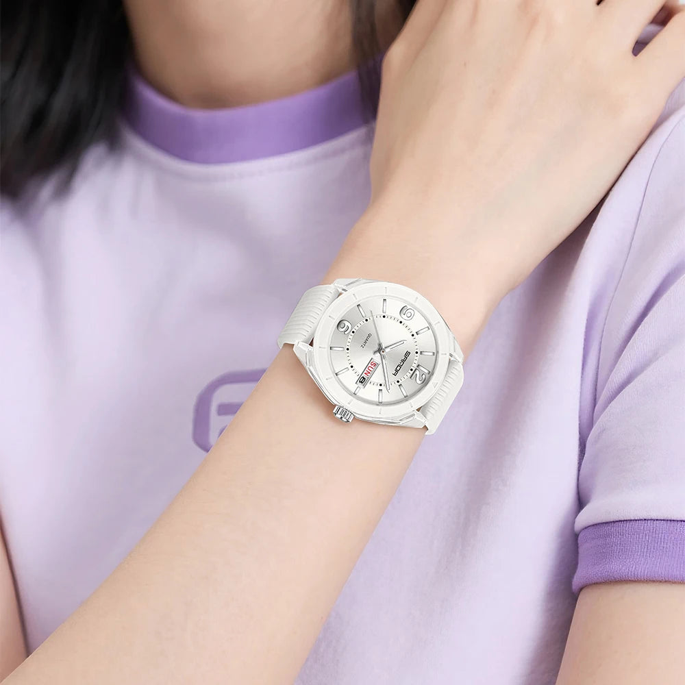 SANDA Quartz Watch for Women Waterproof Auto Date Week Elegant Luxury Ladies Wristwatch Waterproof Analog Women's Watches