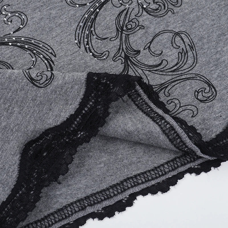 Goth Sexy Lace Corset Crop Tops Camis Y2K Harajuku Aesthetic Black Red Cross Basic Tank Top Summer Women Grunge Emo Streetwear