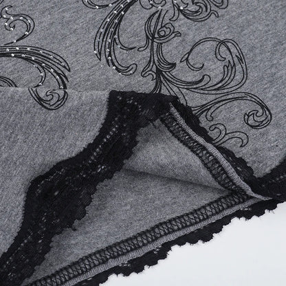 Goth Sexy Lace Corset Crop Tops Camis Y2K Harajuku Aesthetic Black Red Cross Basic Tank Top Summer Women Grunge Emo Streetwear