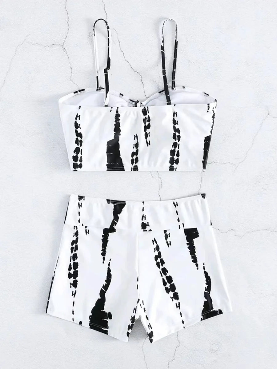 2025 Print High Waist String Two Piece Bikini Women Swimwear Female Swimsuit Bathers Bathing Swimming Suit Beachwear Summer