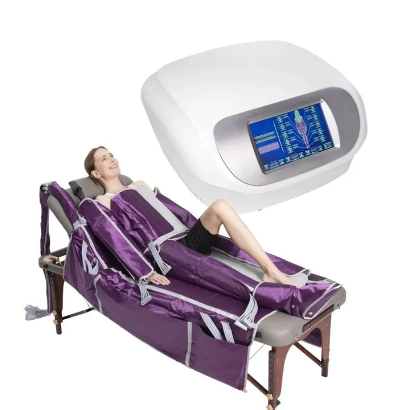 3-in-1 Electric Muscle Stimulation Sauna Blanket Inf Therapy Wave Weight Loss Machine - Pressure Therapy Muscle Relaxation WHITE CHINA