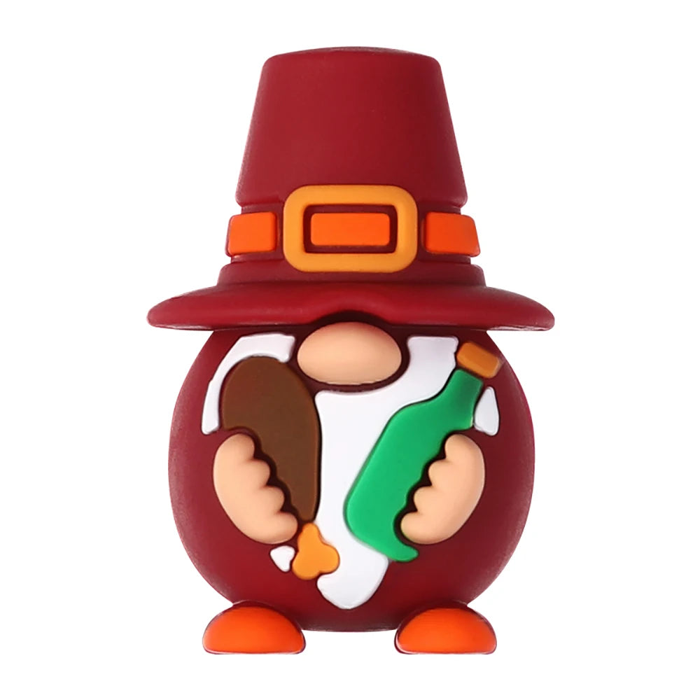 5/10/20pcs Thanksgiving Silicone Beads 3D Pumpkin Turkey Focal Beads for Jewelry Lanyards Keychain Bracelet Making Pen Decor DZ164-D