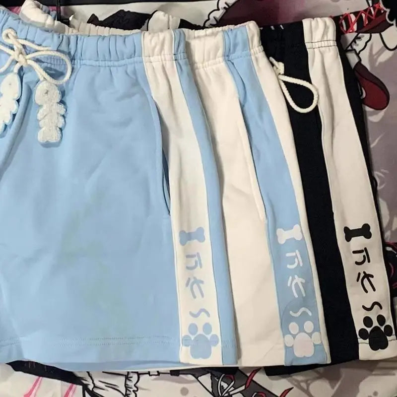 Japanese Sweet All Match Commuter Shorts Harajuku Y2k Aesthetic Constrast Color Cute Print Casual Pant Summer Punk Girl Shorts Badiee Stylez