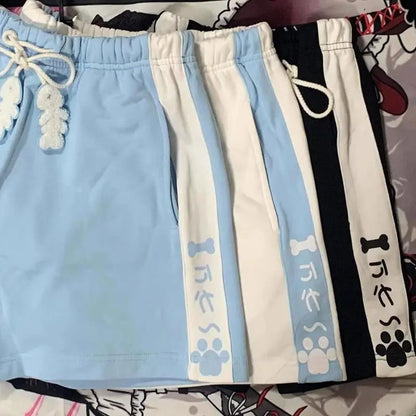 Japanese Sweet All Match Commuter Shorts Harajuku Y2k Aesthetic Constrast Color Cute Print Casual Pant Summer Punk Girl Shorts Badiee Stylez