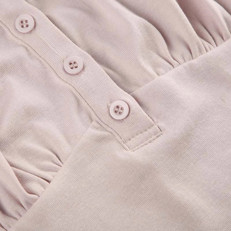 Sweet Button-up Top Women's Summer Cute Slim-fitting Contrast Lace Stitching Bow Square Collar T-shirts Y2K Korean Tees