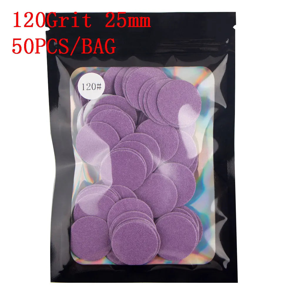 Disc For Pedicure Cuticle Callus Remove Tool For Electric Foot File Callus Hard Dead Skin Pedicure Tools Replaceable Sandpaper purple 120girt 1bag