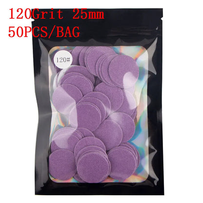 Disc For Pedicure Cuticle Callus Remove Tool For Electric Foot File Callus Hard Dead Skin Pedicure Tools Replaceable Sandpaper purple 120girt 1bag