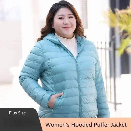 2024 Hooded Jackets Autumn Plus Size 7xl 6xl 5xl Fall Women's Lightweight Water-Resistant Packable Winter Warm Female Down Coats