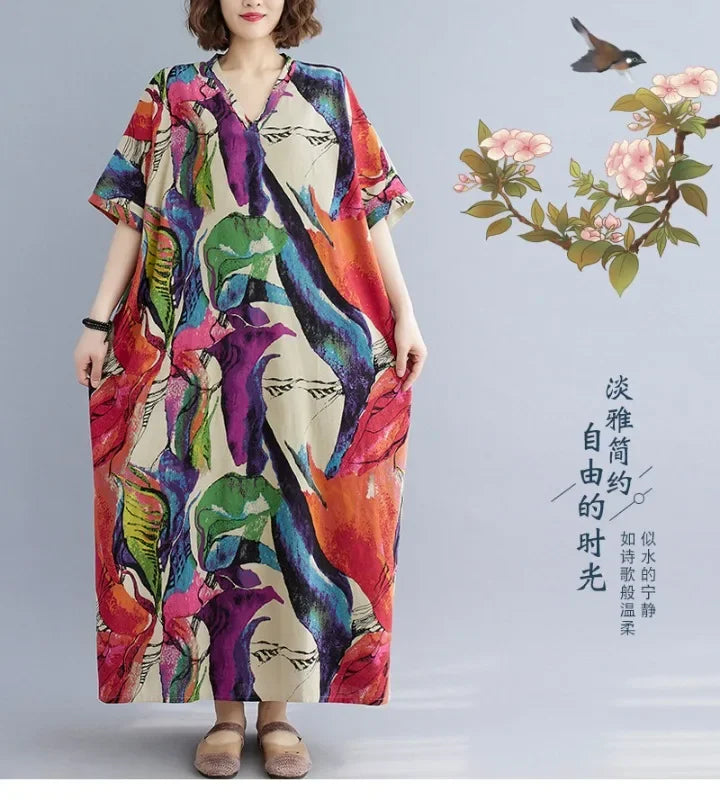 Summer Dress for Women Clothing Long Dress Fashion Clothes Cotton Vintage Harajuku Elegant Streetwear Maxi Beach Dresses