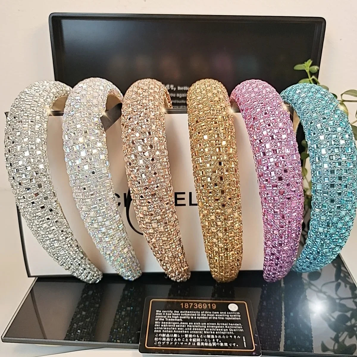 Colorful Baroque Head Hoop Luxury Women Full Crystal Rhinestones Sponge Padded Headband for Lady Girls Diamond Wide Headband