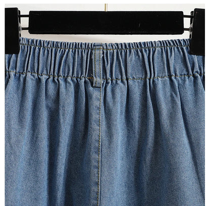 High Waist Wide Leg Loose Denim Shorts Women 2024 Summer New Arrivals Half Length Blue Color Jeans Shorts Korean Casual Jeans