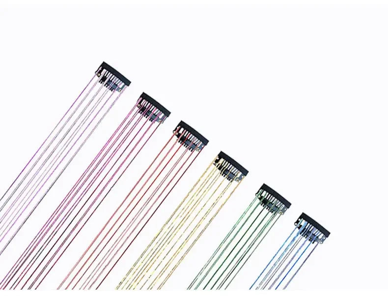6-Piece Set BB Clip Tinsel Hair Metal Laser Gold Thread PET Laser Thread Highlighting Cross-Border Hair Accessories
