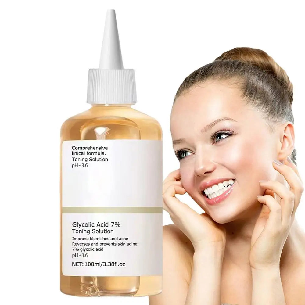 The Glycolic Acid 7% Toning Solution 100ml Repairing Facial Oil Nourishing Gentle Glycolic Acid Toner Face Essence