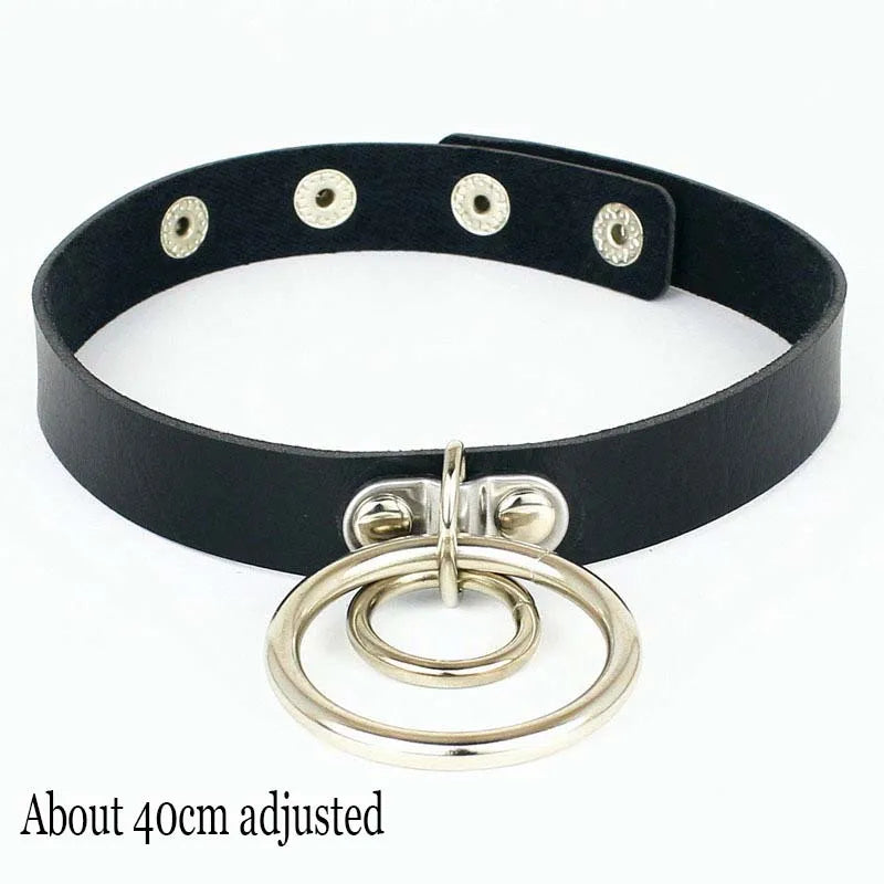 Woman Black Punk Choker Collar Necklace Sexy PU Leather Heart Lock Key Spike Chocker Gothic Cosplay Accessories Party Jewelry Badiee Stylez