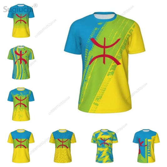 2025 New Amazigh BERBER 3D Printing Flag Mesh T-shirts Men Women Clothing Sports Breathable For Running Bike Fitness T shirt
