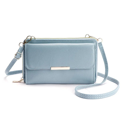 Fashion Women Luxury Leather Single Shoulder Bags Ladies Large Capacity Crossbody Mobile Phone Purse Female Messenger Wallet blue3 Mini(Max Length<20cm) CN