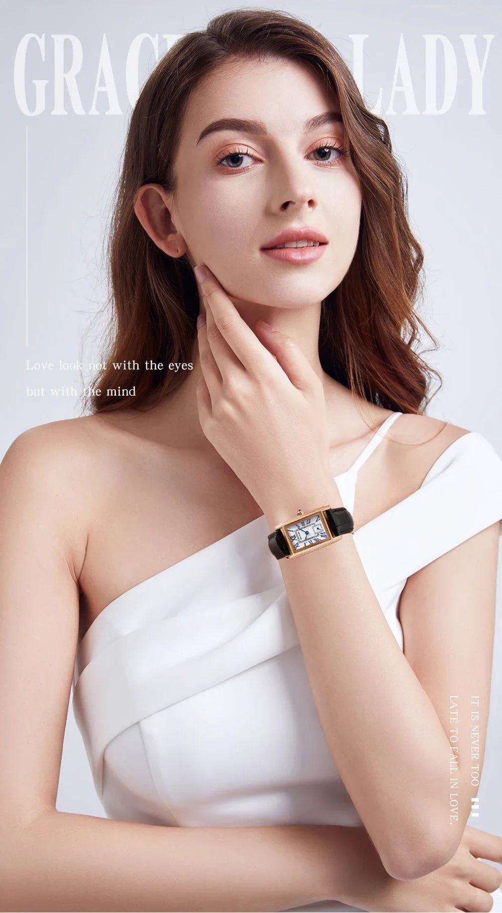 SANDA 1116 Quartz Watch Women Elegant Design Rectangle Dial Watches Waterproof Pointer Leather Business Ladies Wristwatches