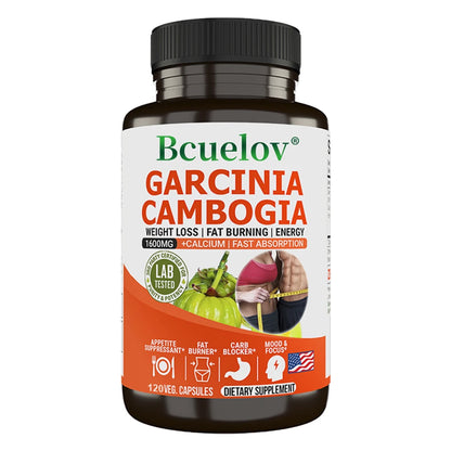 100% Pure Garcinia Cambogia 1600 mg Supplement - HCA Extract, Fast Absorbing, Carb Blocker Metabolism, 120 Capsules 120coumt United States