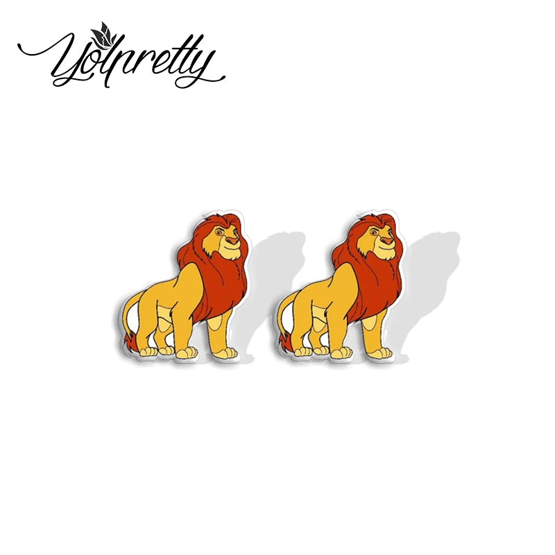 2024 New Lion King Little Lion Simba and Friends Epoxy Handcraft Acrylic Stud Earrings 3