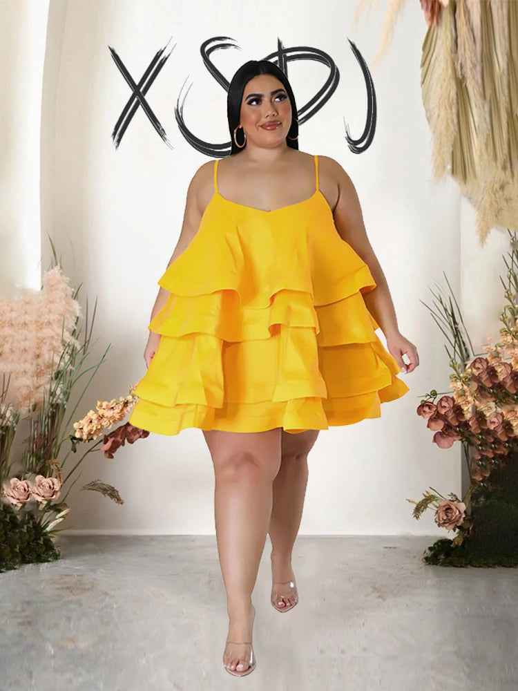 Elegant Chic Large Women Dresses Satin Summer Sexy Party Dress Strap Sleeveless Loose Plus Size Dresses Wholesale Dropshipping