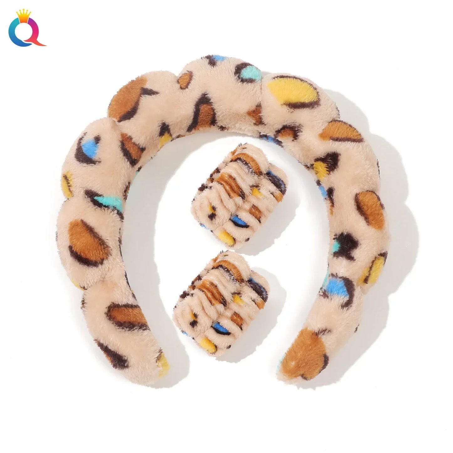 Wash Face Headbands For Women Puffy Sponge Hair Bands Cuff Waterproof Bands Absorbent Wristbands Girls Hair Accessories Set Badiee Stylez