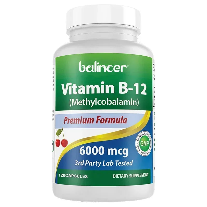 Vitamin B12 - Improve Mood, Improve Brain, Strengthen Nervous System, Increase Energy, Promote Metabolism, Maintain Heart Health 120 count-1 bottle