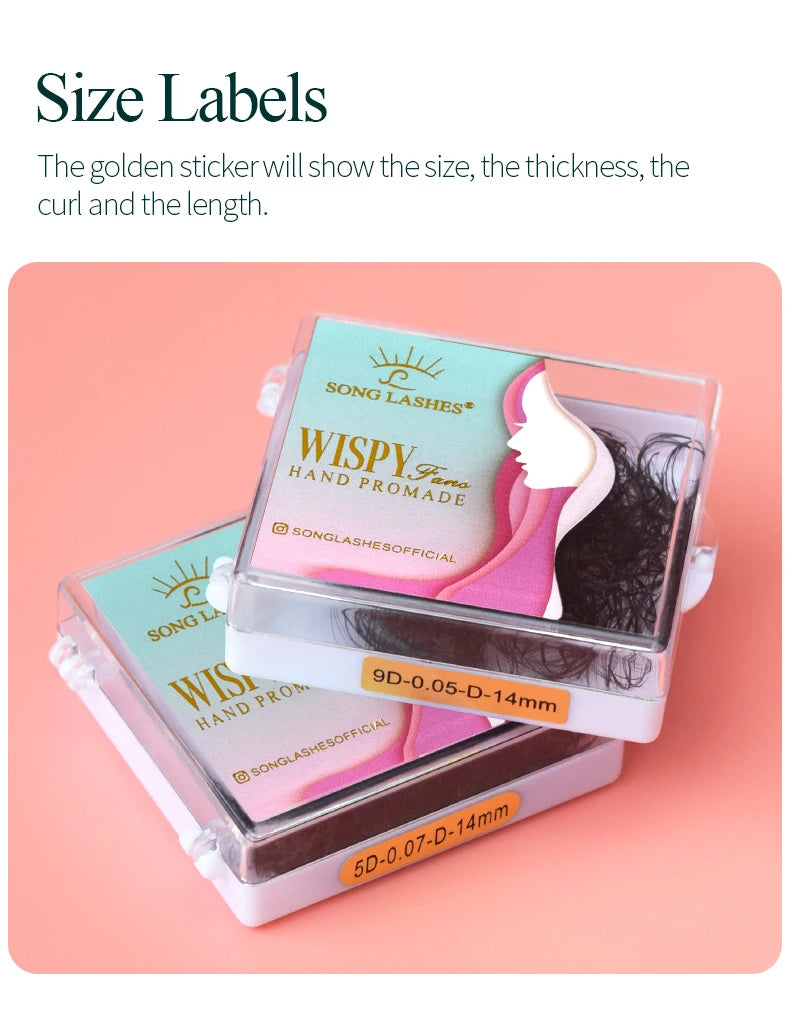 SONG LASHES High quality Professional Premade Lashes 5D 9D Wispy Lashes eyelashes extensions