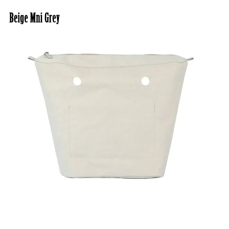 TANQU New Waterproof Inner Bag Organizer Insert Zipper Pocket for Classic Mini Obag Canvas Material for O Bag beige grey mini CHINA