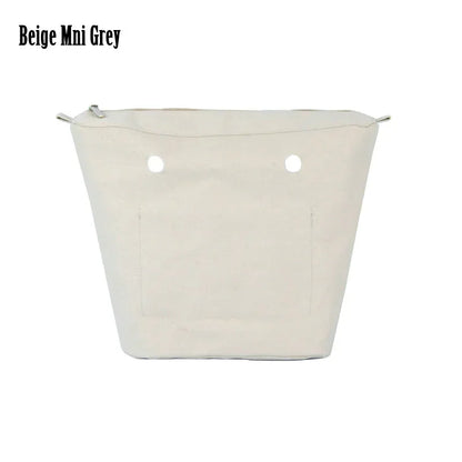 TANQU New Waterproof Inner Bag Organizer Insert Zipper Pocket for Classic Mini Obag Canvas Material for O Bag beige grey mini CHINA