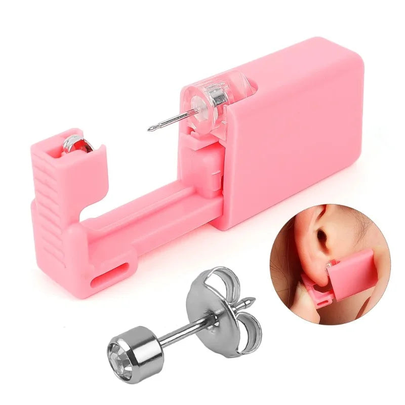 1-4Pcs Disposable Safe Painless Ear Piercing Tool, Healthy Sterile Punctur Kit Earring Studs Nose Rings Piercing Gun Set Badiee Stylez