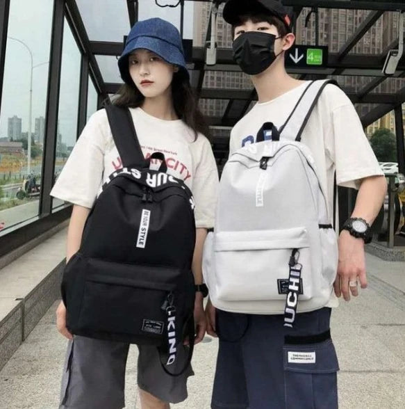 Fashion trend backpack backpack for men and women junior high school high school student bag large capacity korean version of th