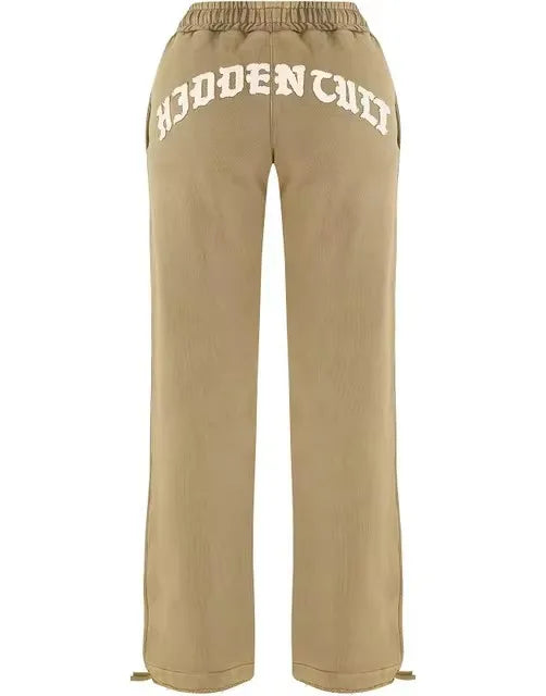 Patchwork 2 Piece Set Tracksuit Women Zip Wide Waist Crop Hooded Pocket Jacket + Sporty Pants Matching Casual Basic Suit