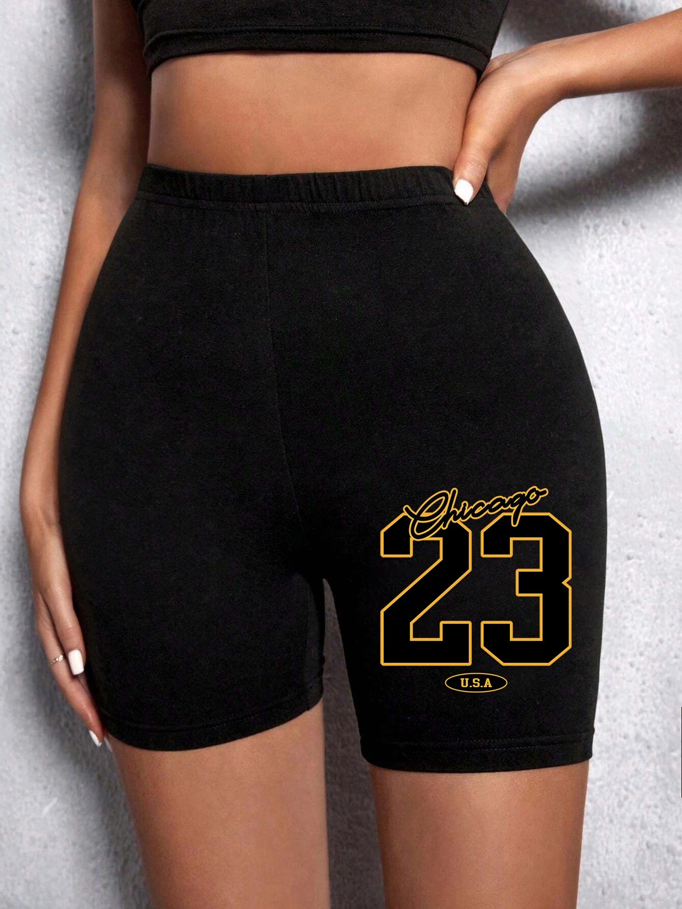 Fashion Womans Leggings Short Chicago Basketball Usa Letter Print Sports Shorts Soft Comfortable High Elastic Female Streetwear