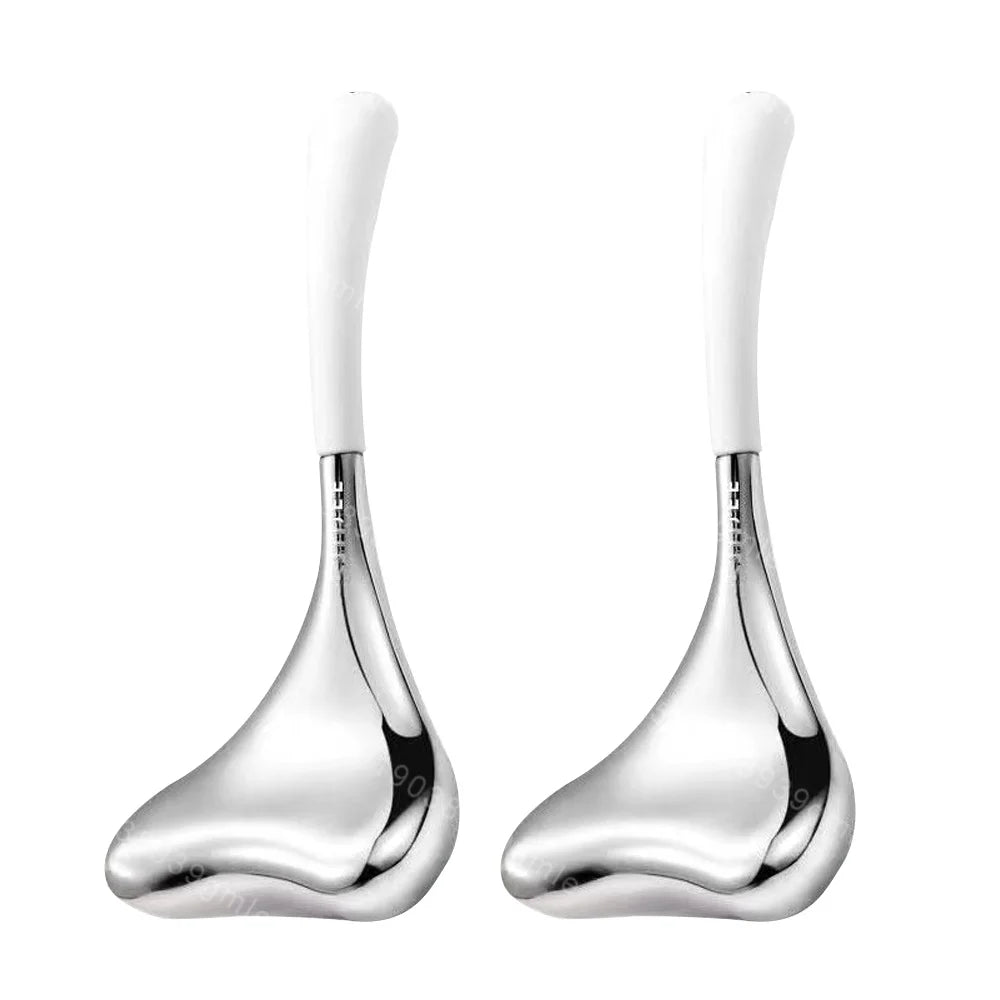 Ice Globes Facial Skin Care Tool Massager Facial Eyes Stainless Steel Beauty Cryo Sticks Cooling Spa Globes Beauty Face Spa Ball Silvery white 2Pcs