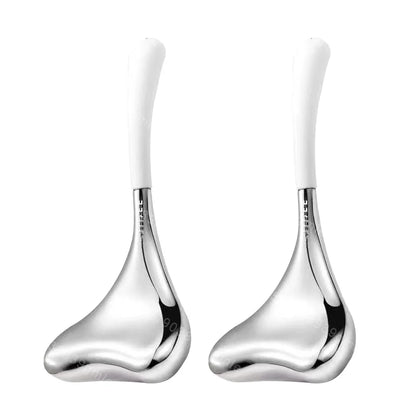 Ice Globes Facial Skin Care Tool Massager Facial Eyes Stainless Steel Beauty Cryo Sticks Cooling Spa Globes Beauty Face Spa Ball Silvery white 2Pcs