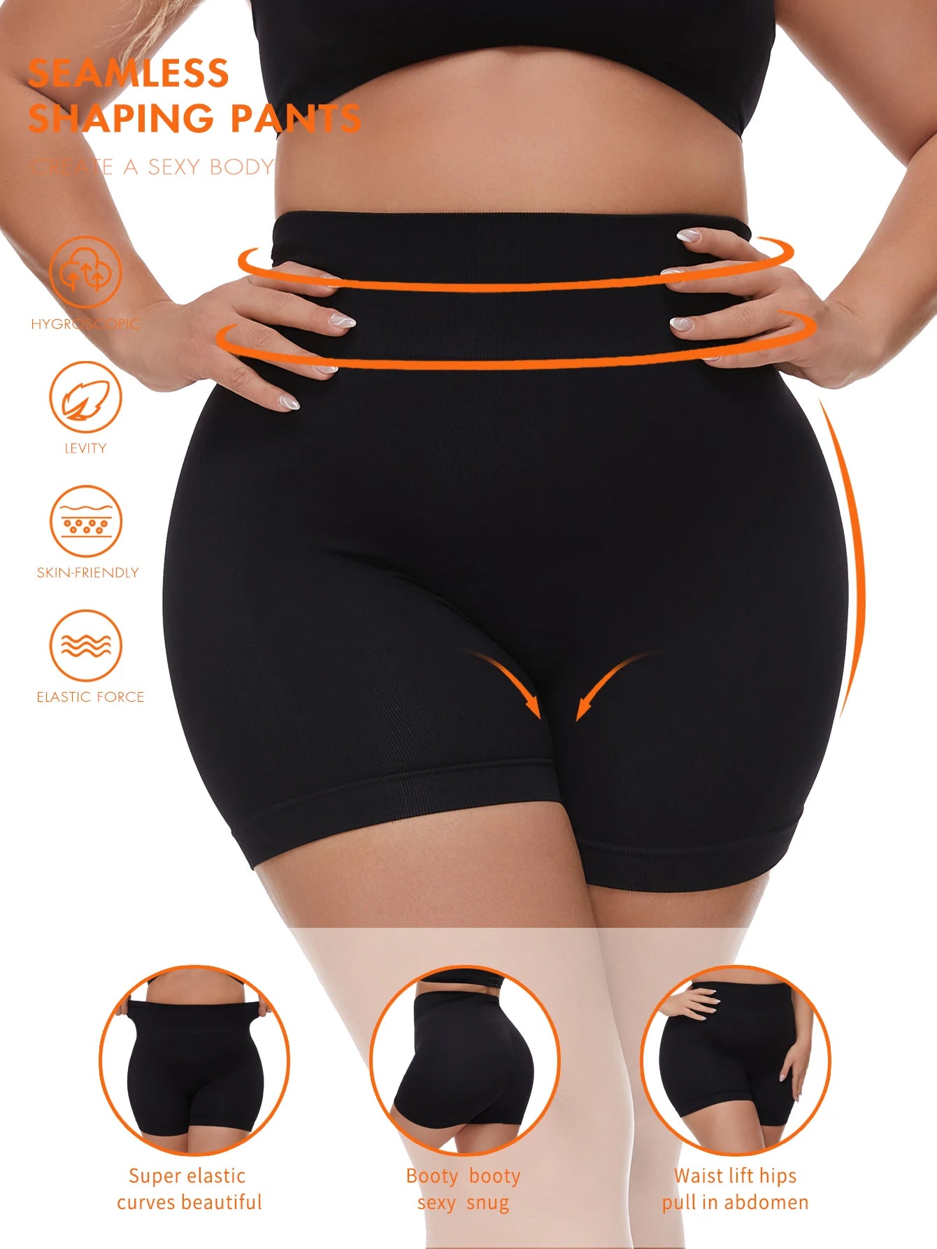 Plus size women's Seamless Shapeing shorts High waist-lift Shapeing Panties Safety leggings Yoga pants