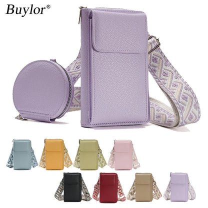 Buylor сумка для телефона PU Leather Cell Phone Bag Fashion Crossbody Bag Luxury Designer Ladies Shoulder Bag With Small Wallets