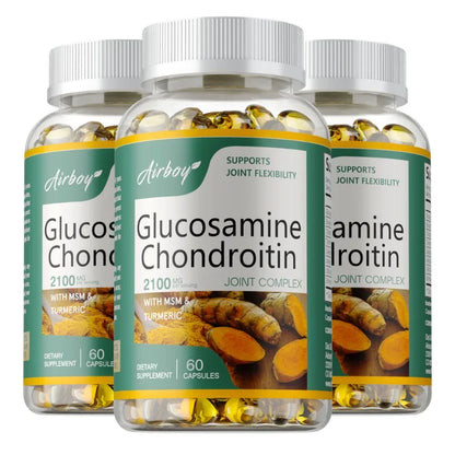 Glucosamine Chondroitin MSM - Joint Support Supplement for Men and Women, Triple Strength Vitamin - Relieve Joint Discomfort 60 Capsule-3bottles